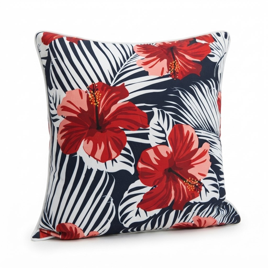 Plumeria Outdoor Cushion 45x45cm — side view