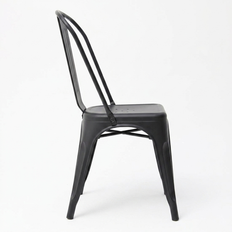 Paris Tolix Chair - Black — side view