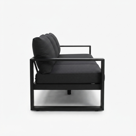 Hayman 3 Seater Lounge - Black — side view