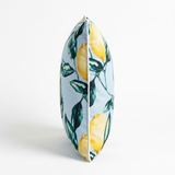 Wild Lemon Blue 45x45cm Outdoor Cushion — side view