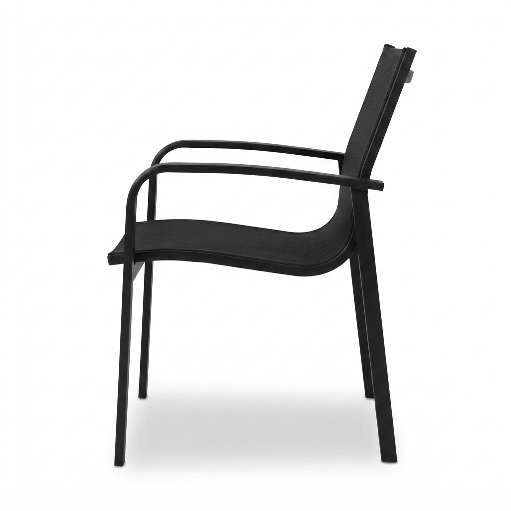 Pandora Black Sling Chair — side view