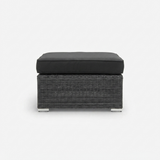 Amani Small Storage Black Char Ottoman — side view