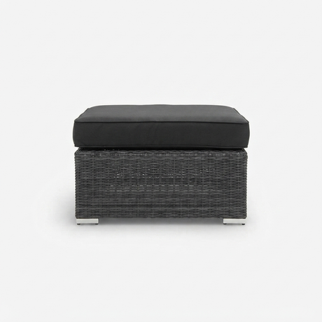 Amani Small Storage Black Char Ottoman — side view