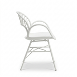 Fantail Dining Chair 4pc - White — side view