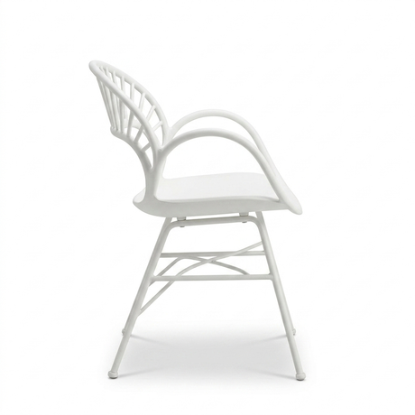 Fantail Dining Chair 4pc - White — side view