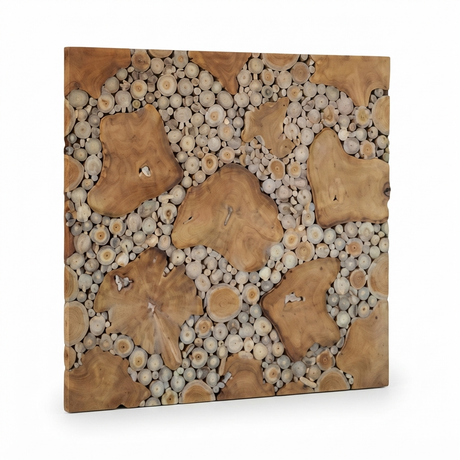 Teak Wall Art Square - Dreamland — side view