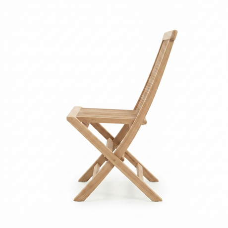 Teak Folding Chair — side view