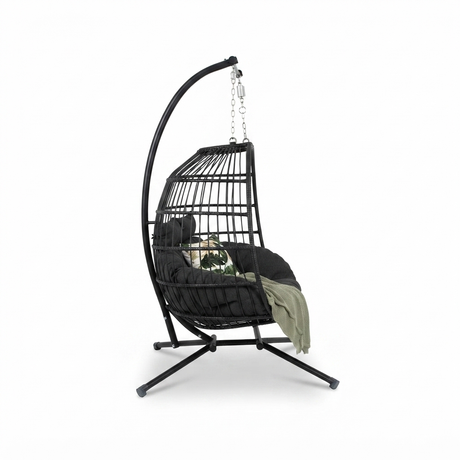 Snug Steel Hanging Chair - Black — side view