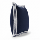 Linen Navy Milano - Indoor Cushion (50 x 50) — side view