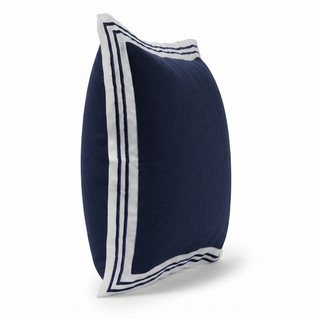 Linen Navy Milano - Indoor Cushion (50 x 50) — side view