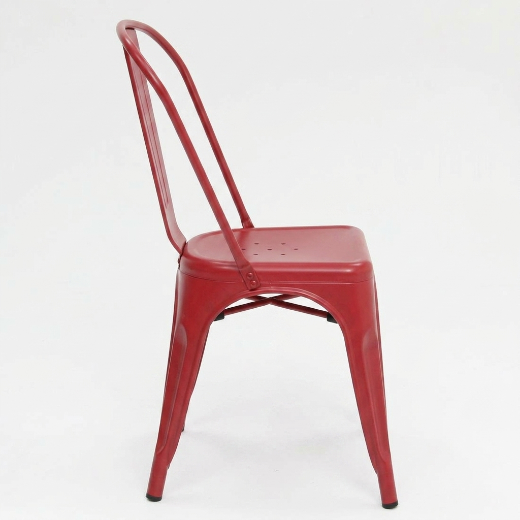 Paris Tolix Chair - Red — side view