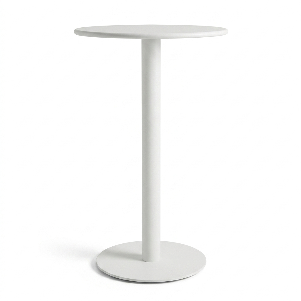 Kenty Bar Table 600mm White — side view