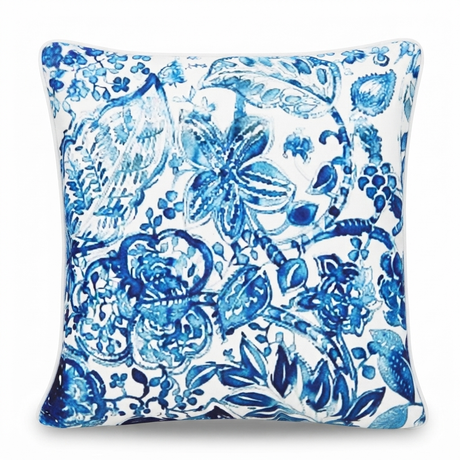 Blue Garden 45x45 Outdoor Cushion — side view