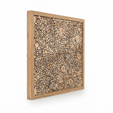 Teak Wall Art Square - Uluwatu — side view