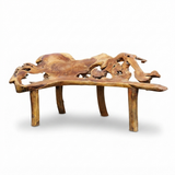 Teak Root Bench — side view