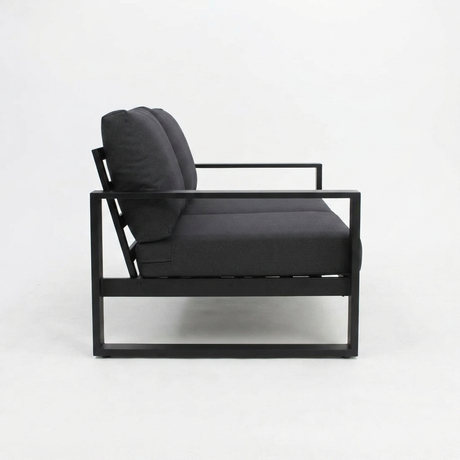 Hayman 2 Seater Lounge - Black — side view