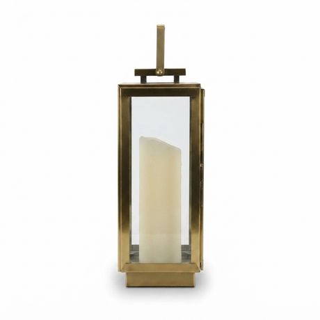 Amalfi Gold Hurricane Lantern Large — side view