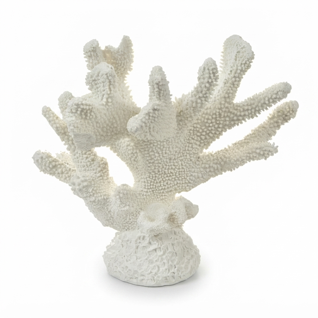 Anenome Coral Resin Sculpture White — side view