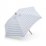 Replacement Canopy for 2m Bamboo Umbrella - Grey and White Stripe — side view