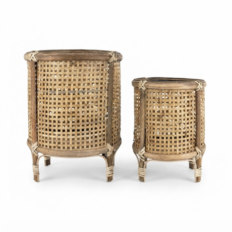 S2 Kob Bamboo Planter Natural — side view