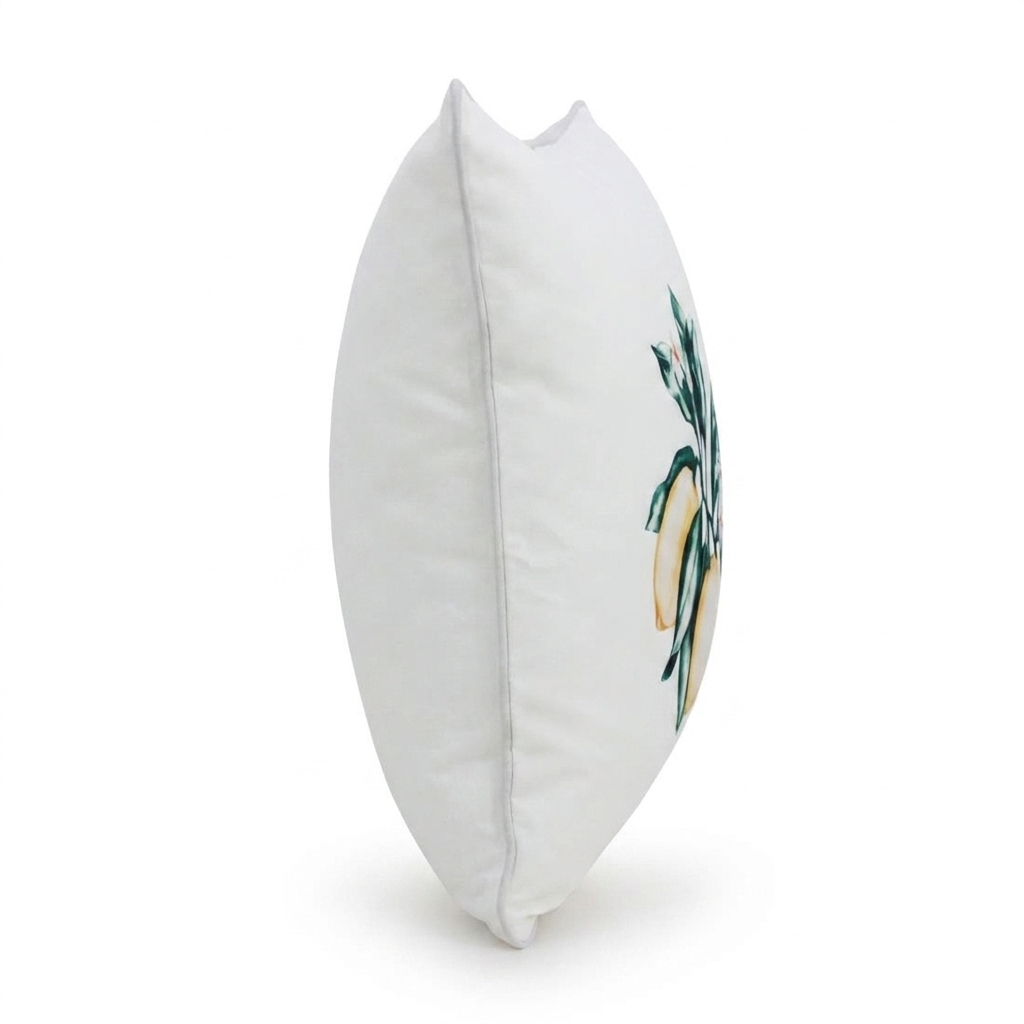 Citrus White 45x45cm Outdoor Cushion — side view