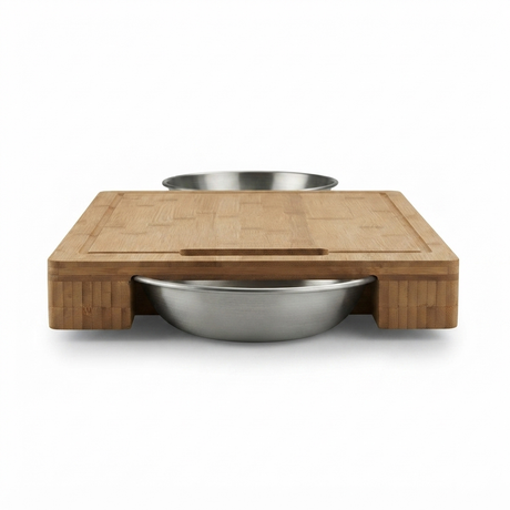 Pro Carving Cutting Board with Bowl — side view