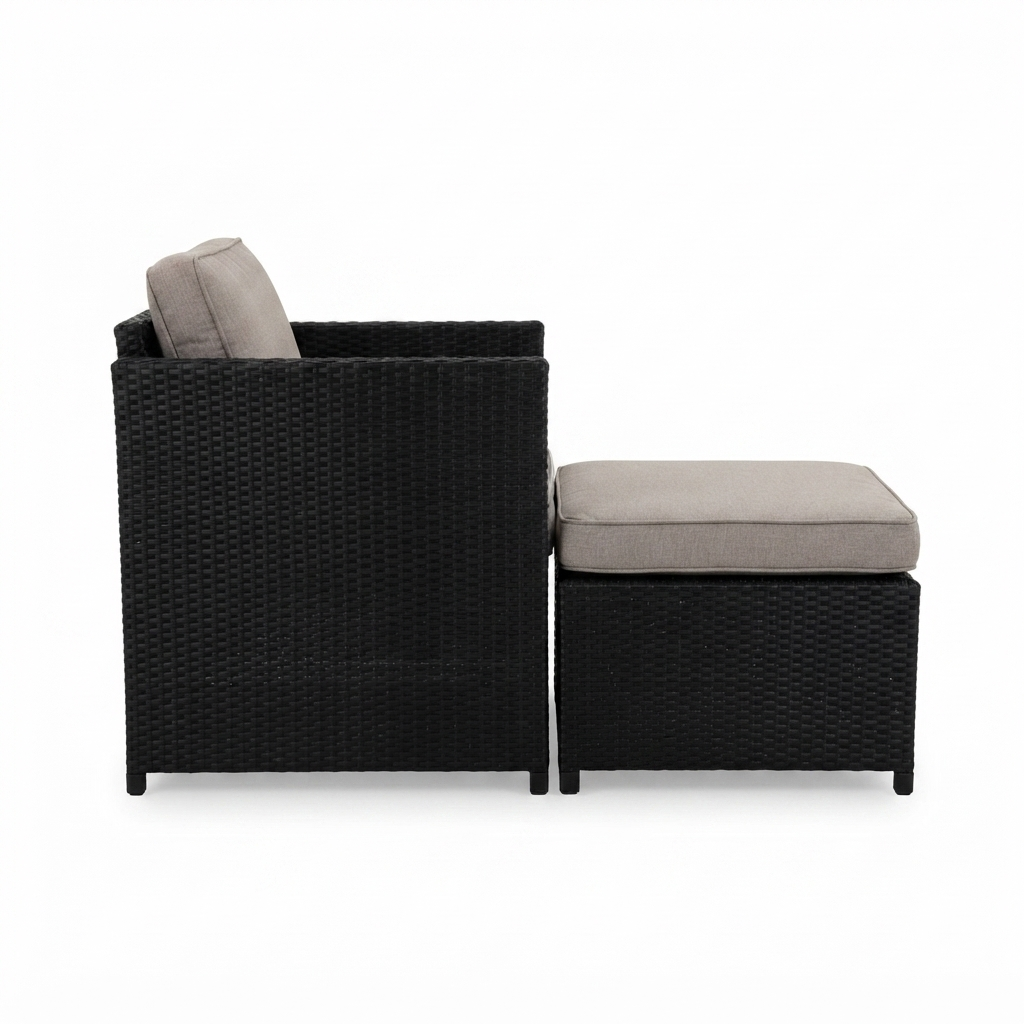 Space Lounge Chair and Ottoman — side view