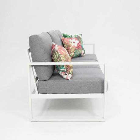 Dallas 3-Seater Lounge - White — side view
