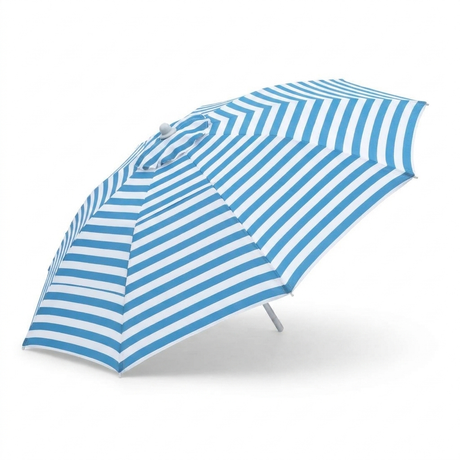 Replacement Canopy for 3m Aluminium Umbrella - Blue and White Stripe — side view
