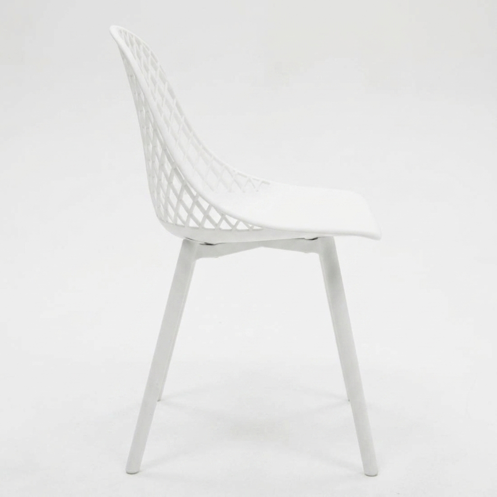Persia Dining Chair - White — side view
