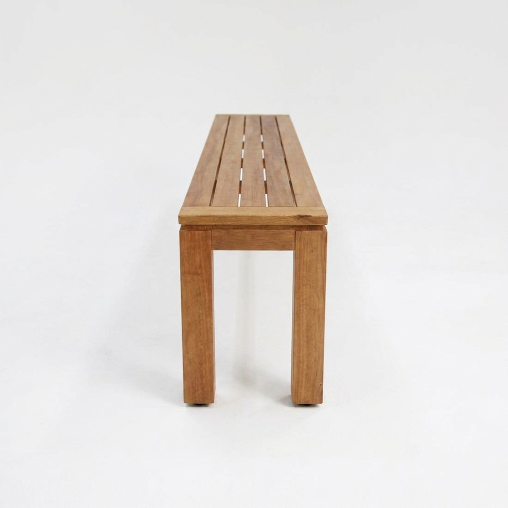Selina 235cm Karri Gum Timber Bench — side view