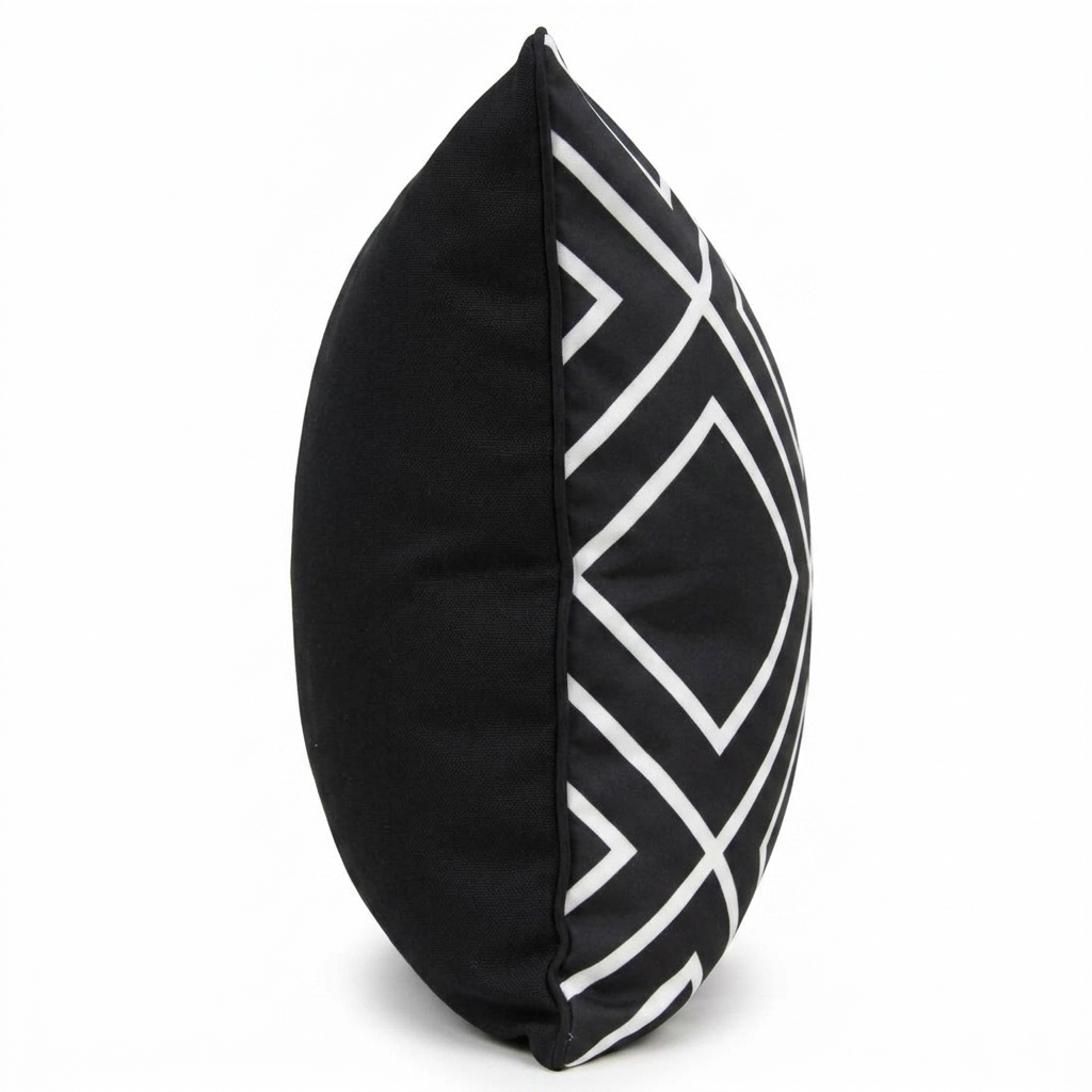 Black Diamond Cushion Cover 45x45cm — side view