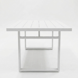Dallas 150cm Lounge Dining Table - White — side view
