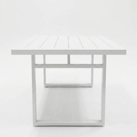 Dallas 150cm Lounge Dining Table - White — side view