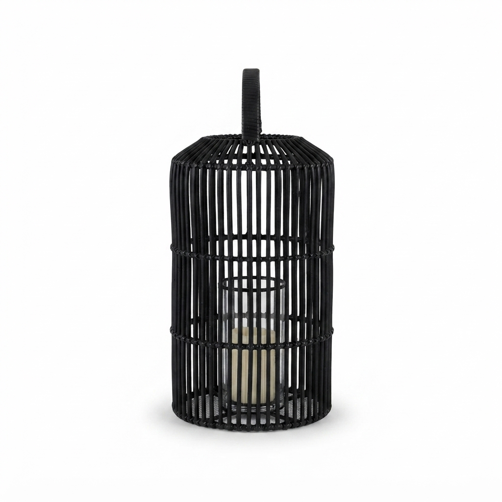 Toby Cylinder Lantern Black Medium — side view