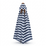 Replacement Canopy for 2m Aluminium Umbrella - Navy and White Stripe — side view