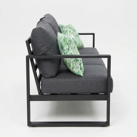 Dallas 3-Seater Lounge - Black — side view