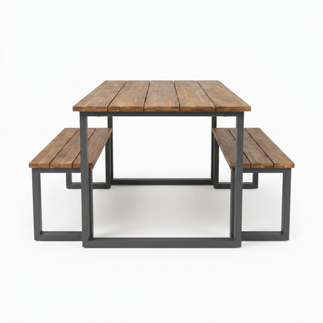 Richmond 3pc Dining Setting - Gunmetal — side view