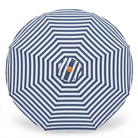 Replacement Canopy for 3m Bamboo Umbrella - Navy and White Stripe — side view