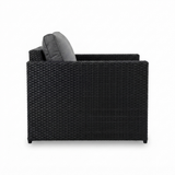 Moto Black Wicker Armchair — side view