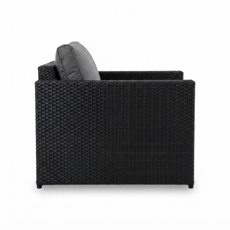 Moto Black Wicker Armchair — side view