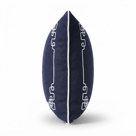 Linen Newport Navy - Indoor Cushion (50 x 50) — side view