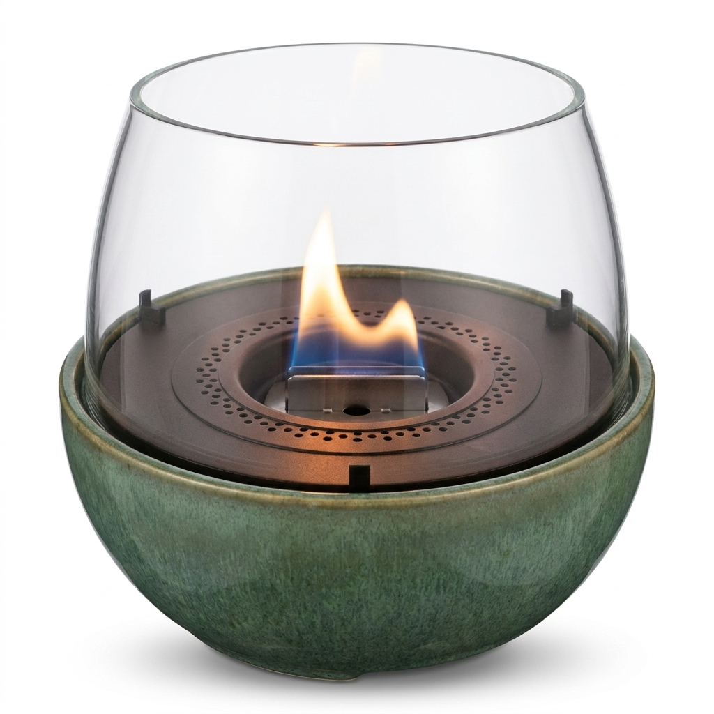 Tenderflame Tulip 18 Reactive Glaze Green — side view