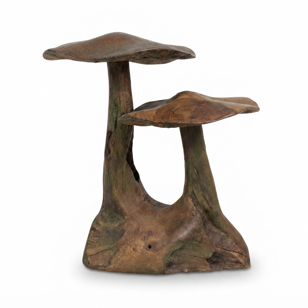 Teak Mushroom Joined — side view