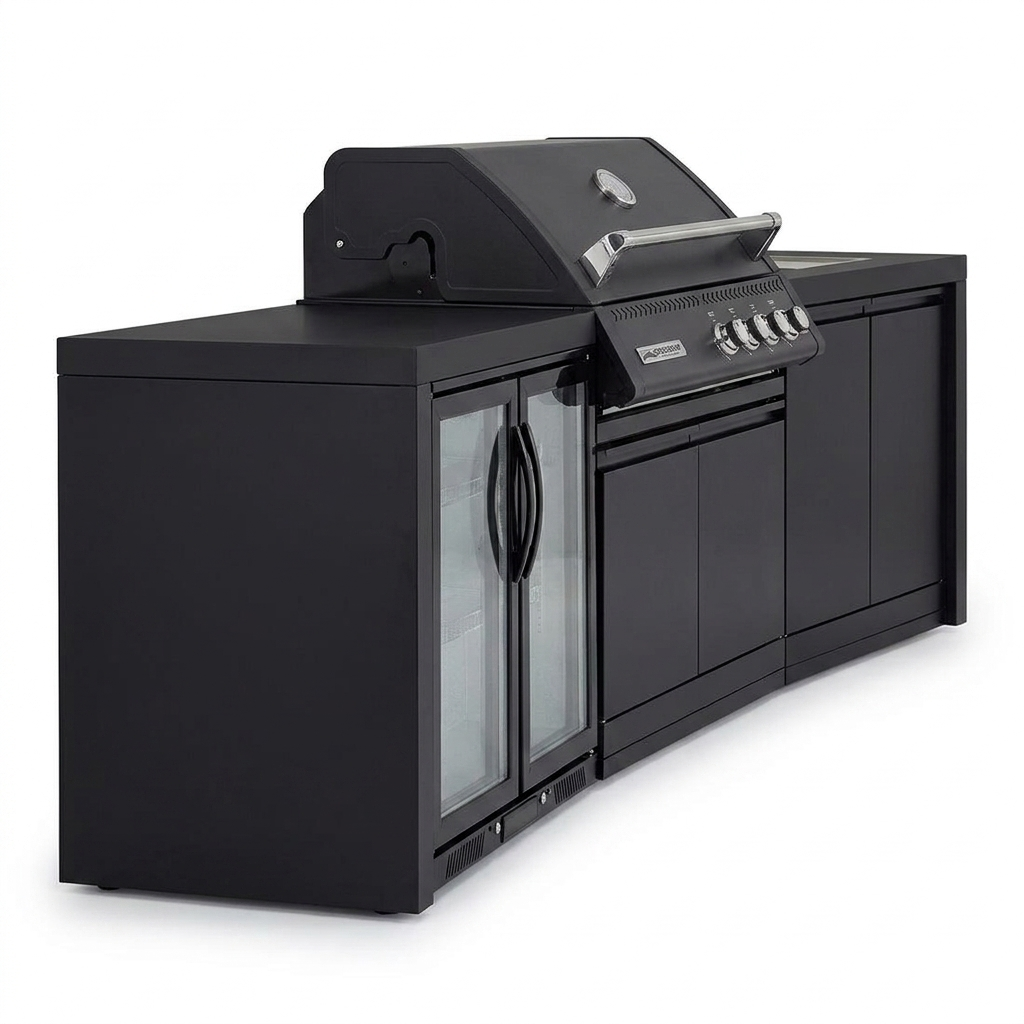Crossray Xplor Bas BBQ Outdoor Kitchen GD4KB-06 - Black — side view