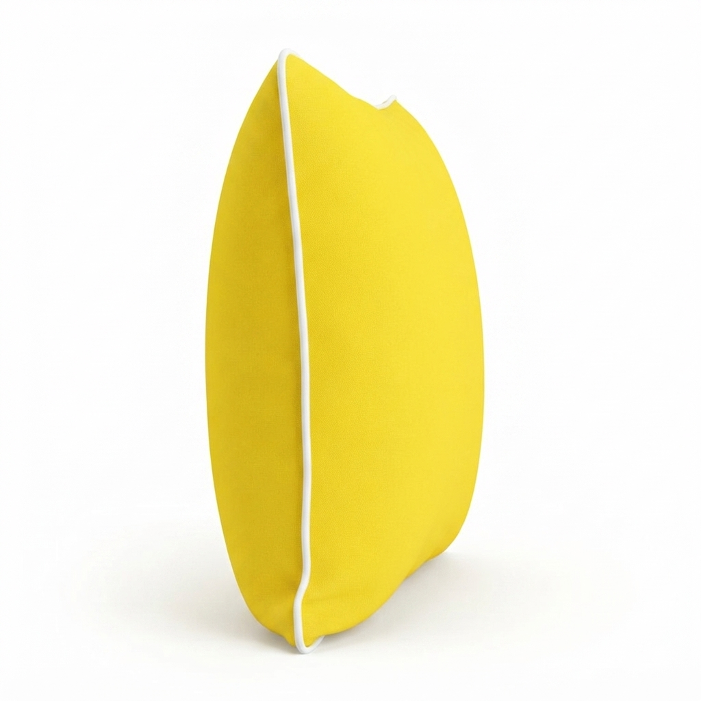 Blazing Yellow 45x45 Outdoor Cushion — side view