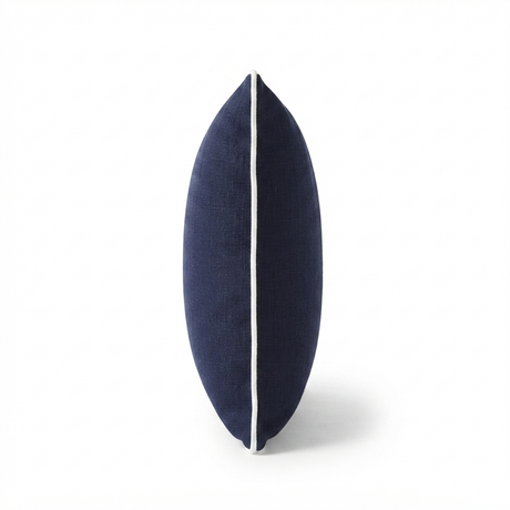 Linen Cape Cod Navy - Indoor Cushion (30 x 50) — side view