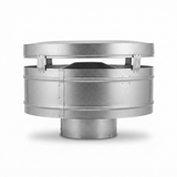 Wind hats - anti down draught top hat — side view