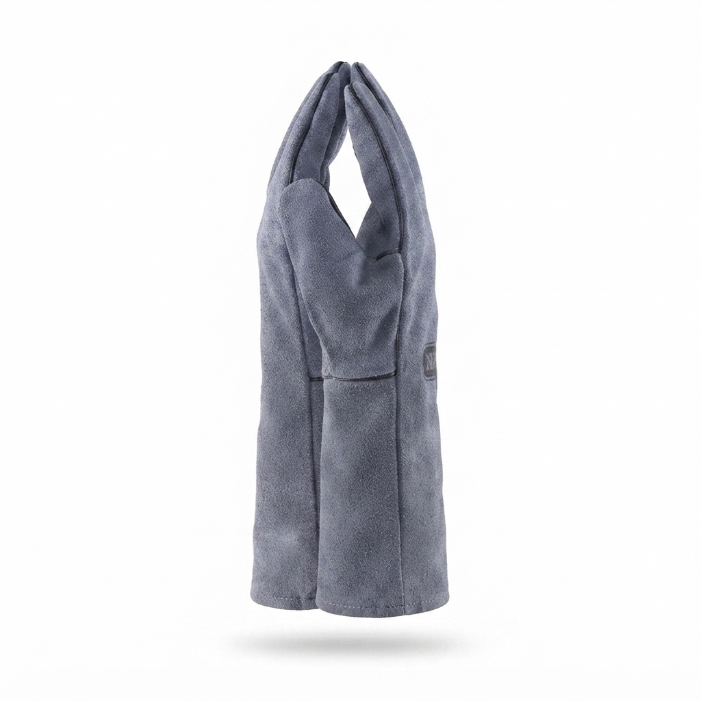 Genuine Leather Barbecue Gloves — side view