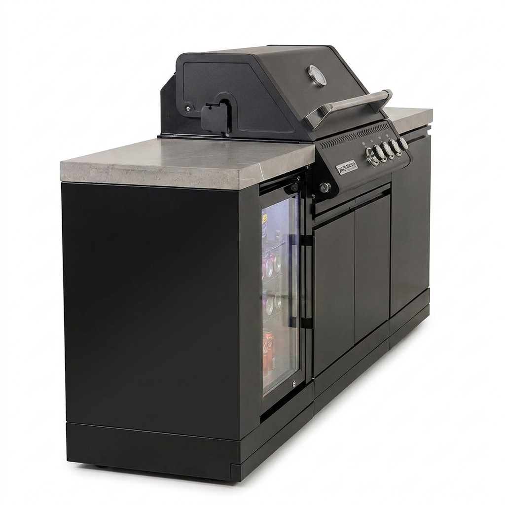 Crossray Xplor Mini Gas BBQ Kitchen GD4XKBLK-1 - Black — side view